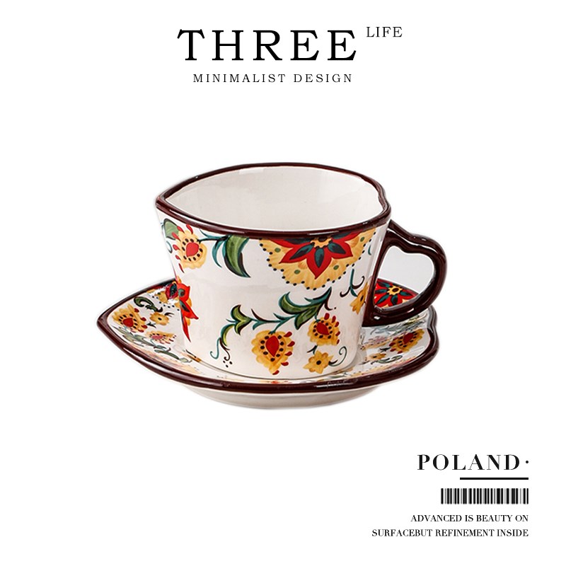 TlifePoland陶瓷咖啡杯碟套装高档精致家用高级礼盒装 波兰