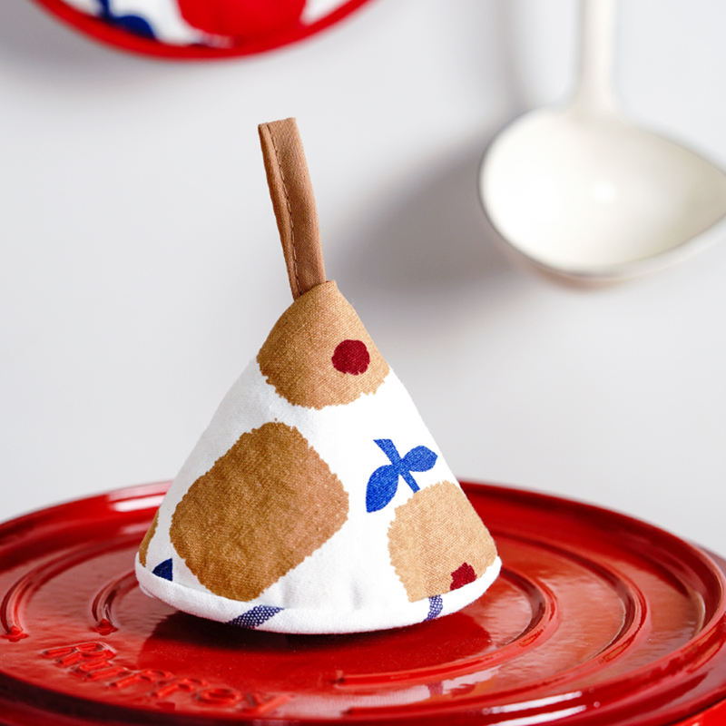 ins花朵布艺防烫帽子日韩式锥形汤锅盖子帽 珐琅锅砂锅提手隔热套