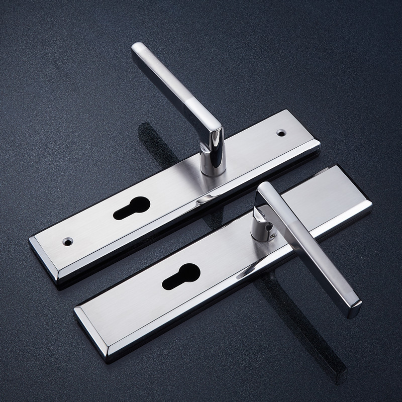 防火门大门室内门锁木门304不锈钢面板210孔距锁距72MM把手拉手锁