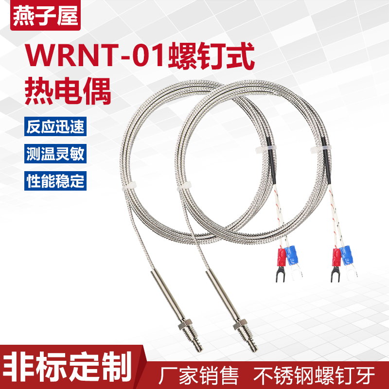K型E型M6螺钉式热电偶 M8螺纹热电阻 温度传感器测温线探头感温