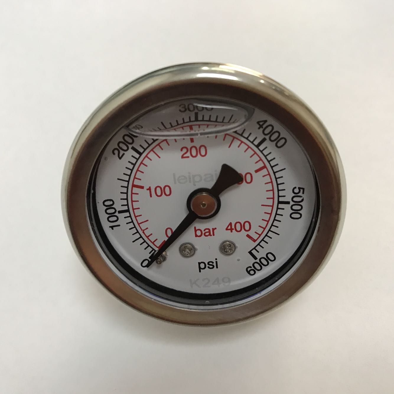 40mm 41-47mm 轴向无边充油耐震压力表 YN-40Z 0-400bar 6000psi