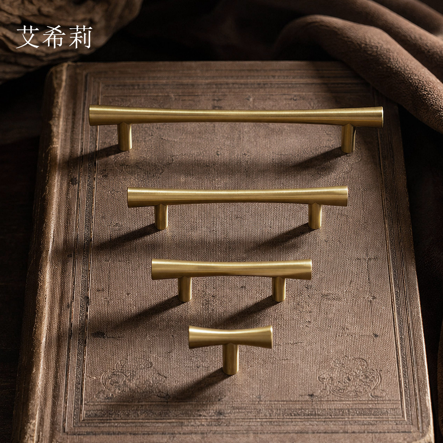 艾希莉古铜仿古极简柜门抽屉拉手图片
