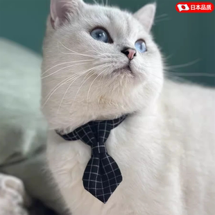 猫咪领带宠物英伦风格 子领结领带可调节猫咪狗项圈颈圈铃铛配饰