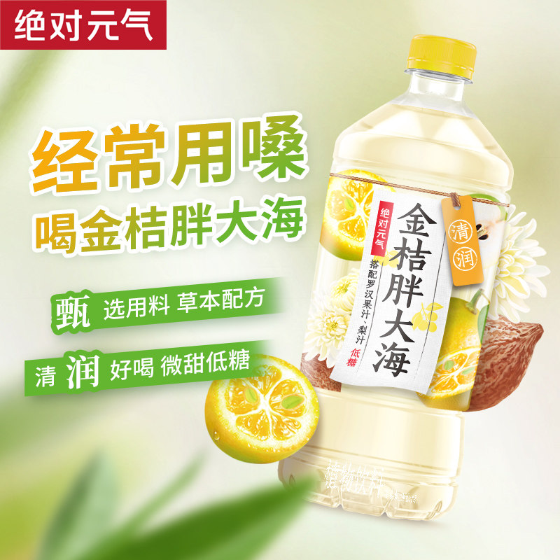 元气森林工厂生产绝对元气金桔胖大海饮品罗汉果陈皮菊花植物饮料