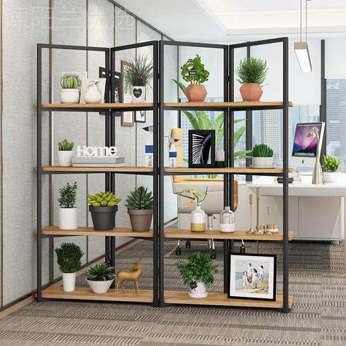 办公屏隔断置物公架约风书架办室隔断柜工业RCH风隔断花简架展示