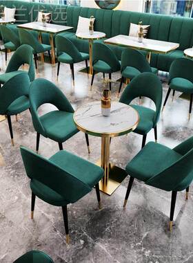 甜品店咖啡厅商茶楼沙发RBP奶卡座茶店西餐厅餐饮锁店用连桌椅组