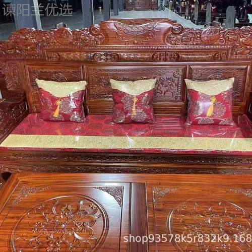 新中雕花北式榆木沙发复古组合大户型客厅整套家具典RJO古沙发