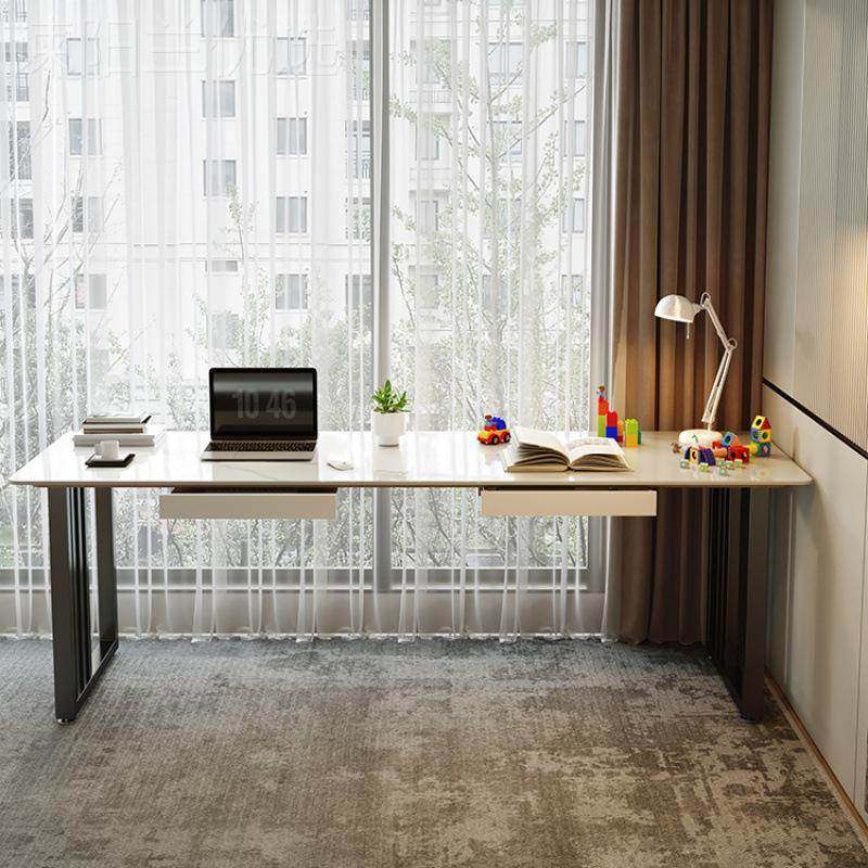 板长条双桌靠墙窄BYQ书桌40cm宽人阳台岩条桌窄床边工作