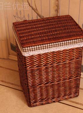 脏衣篮藤编饭收纳增势#472筐脏衣篓脏衣服收纳筐火锅店竹筐店用编