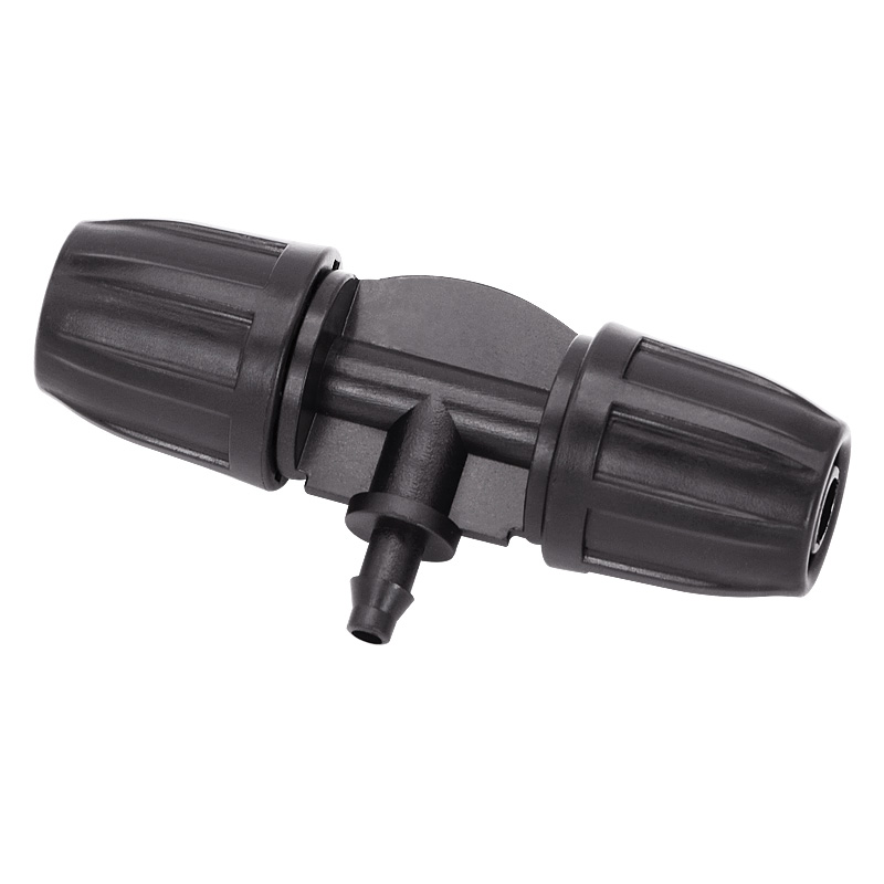 4/7 9/12三通自动浇水滴灌配件毛管快速接头锁扣滴灌管家庭园艺