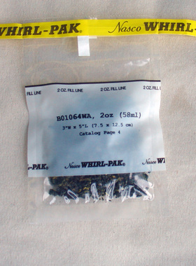 美国NASCO Whirl-Pak无菌取样袋采样袋B01064WA带手写区 58ml