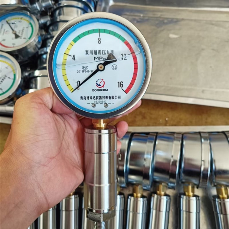 16MPA泥浆泵耐震压力表160公斤10mpa隔膜压力表YNTP-100珠峰仪表