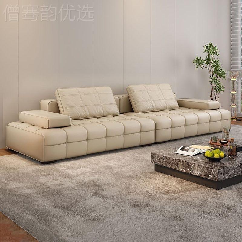 劳伦斯沙发简现代头约层别牛皮直意式墅客AFL厅小户型排皮艺沙发