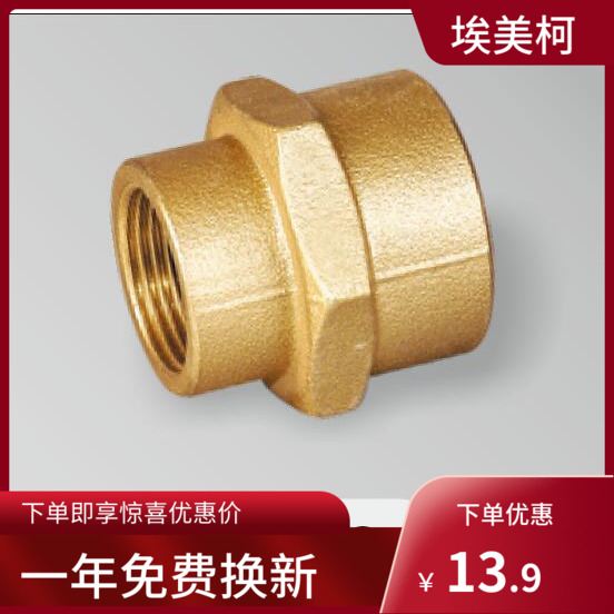 埃美柯 黄铜内螺纹异径接头 L-683