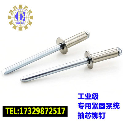 狄龙304不锈钢抽芯铆钉白钢圆头拉柳 卯钉定做装潢M3.2M4M4.8M6.4