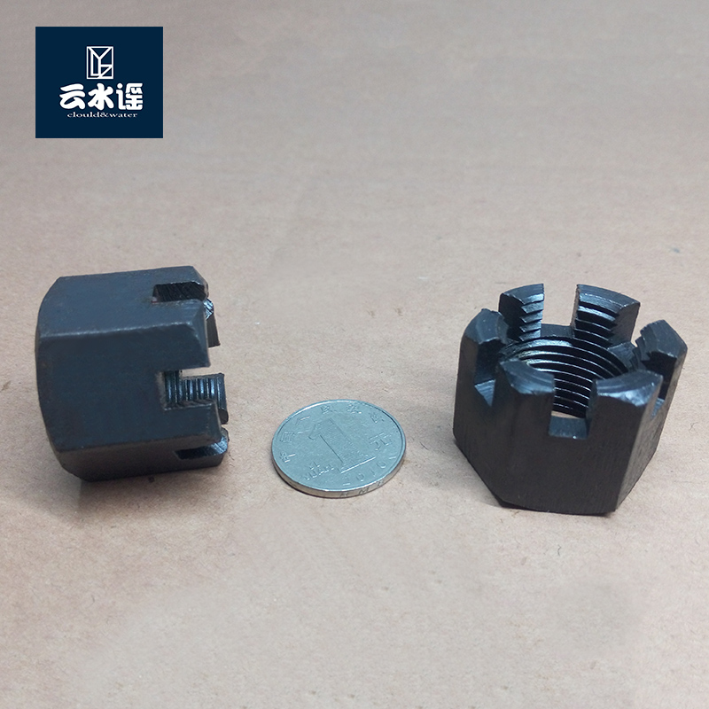 GB57 细牙开槽型 开花 六角螺母M24*2冕形