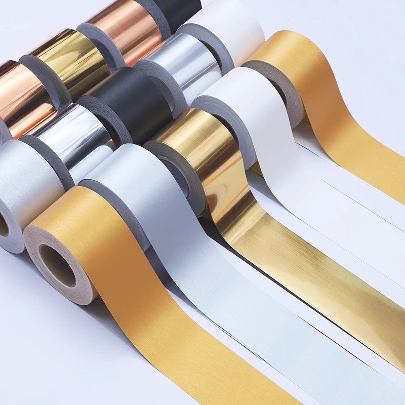 加厚彷金属拉丝贴纸玻璃门框画框包边贴条装饰防水自粘腰线踢脚线