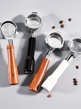 小白醒醒/网易咖啡机无底手柄51mm三耳意式不锈钢双嘴有底通用款