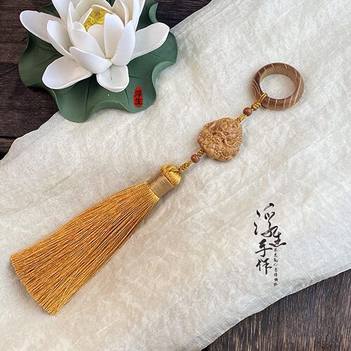 直销浮生绿菩提跑环墨绿色流苏配件阴皮莲花手持穗子手串吊穗