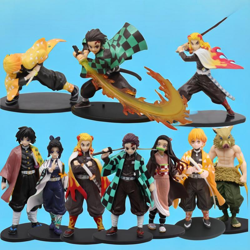 鬼灭之刃手办 火神炭治郎 豆子我妻善逸恋柱蝴蝶忍模型摆件