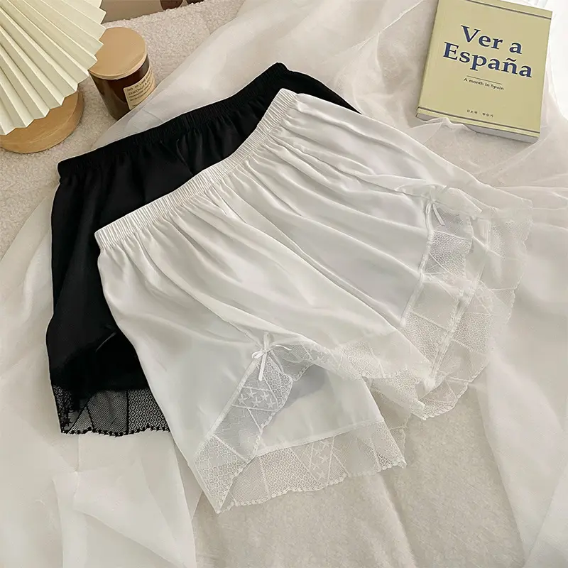 2024新款冰丝安全裤女防走光居家外穿jk纯色中腰宽松打底裤女