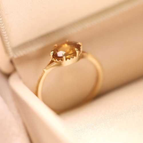 珞笙黄水晶戒指女款轻奢高级感