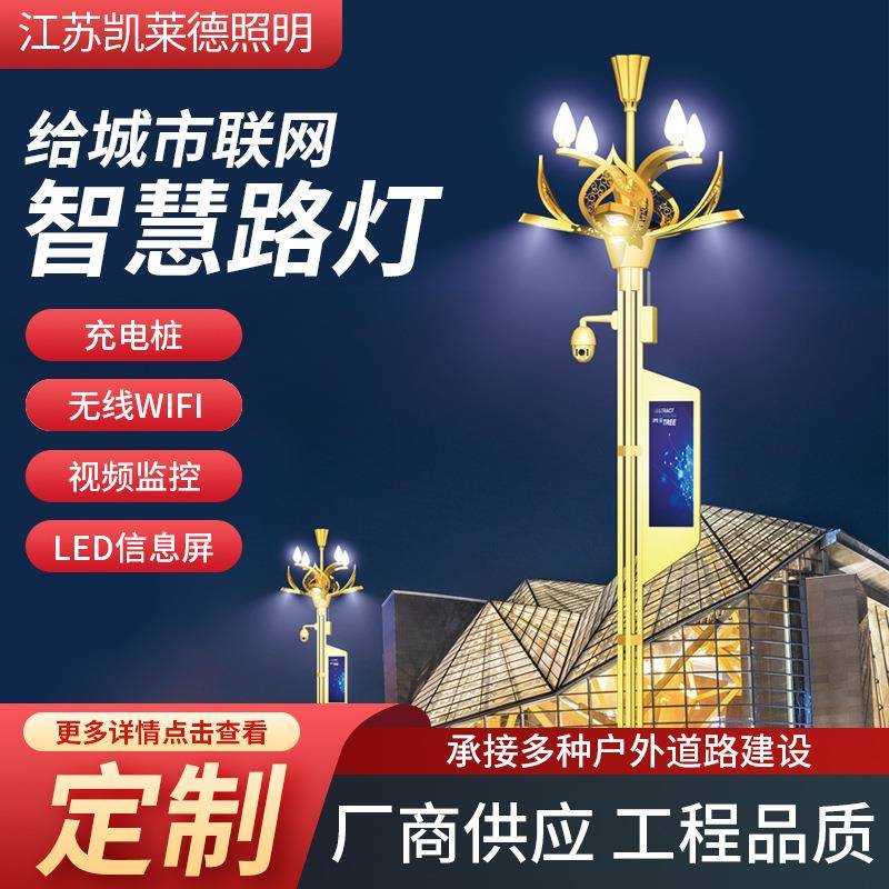 市政工程智慧路灯LED信息屏监控照明一体道路灯广场景观照明灯