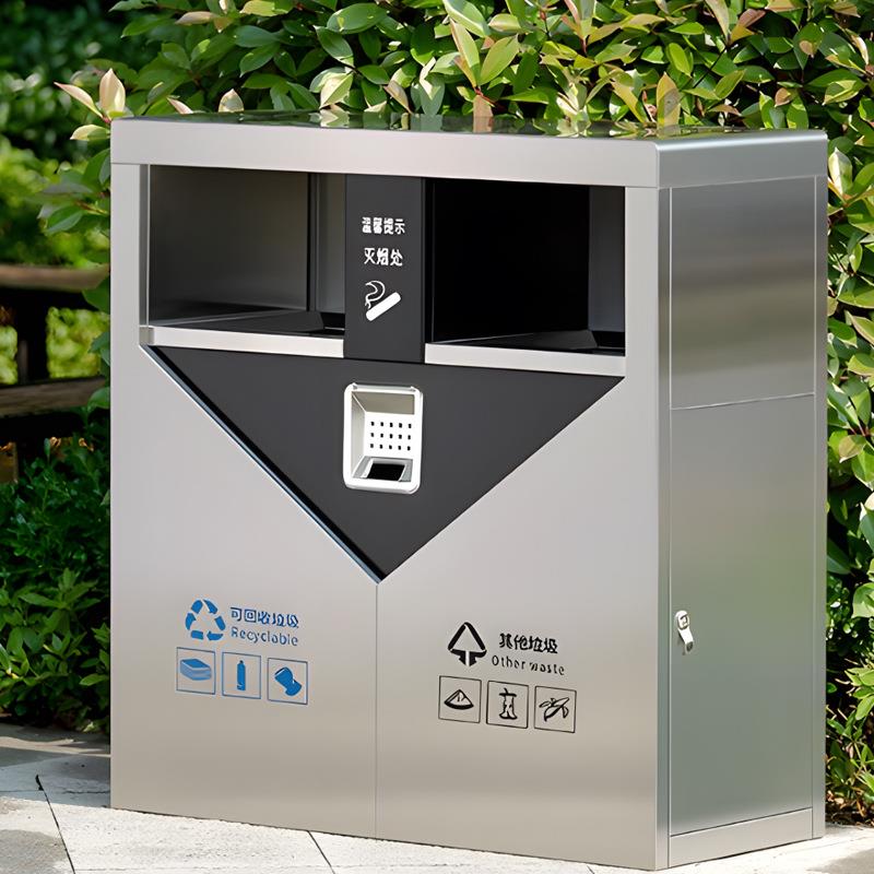 户外垃圾桶不锈钢室外分类果皮箱公园景区街道商用大号环卫垃圾箱