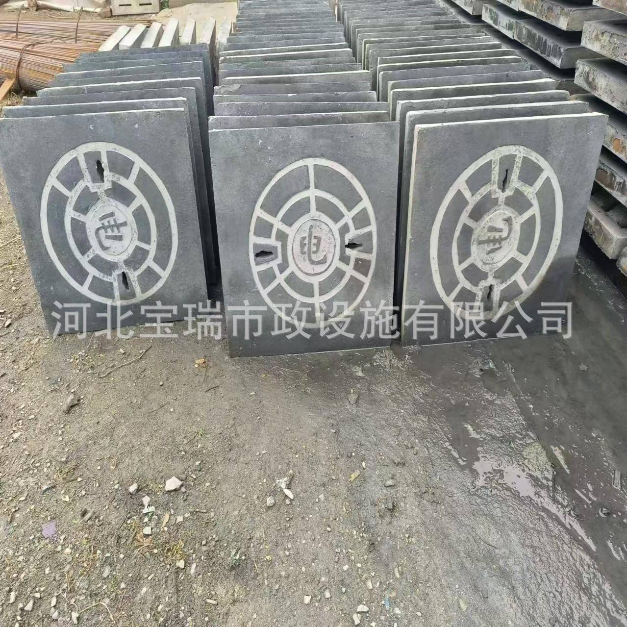 水泥钢纤维井盖排水沟盖板钢筋混凝土井盖绿化市政道路井盖方形