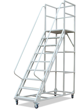 万特隆仓库登高梯可移动平台带B轮车注塑机上料登高架取货梯包邮