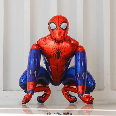 卡通3D立体蝙蝠侠蜘蛛侠气球生日派对场景装饰布置组装钢铁侠气球