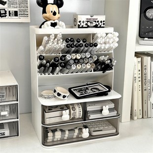 斜插式 笔筒收纳盒儿童男孩书桌办公桌面笔盒文具笔架麦克笔置物架