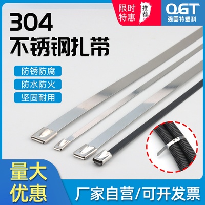 304不锈钢船舶扎带自锁4.6MM电线桥架金属室外抗氧化船用束线绑带