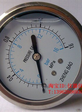 YN60 16MPa  耐震压力表(全规格) 上海正宝压力表厂