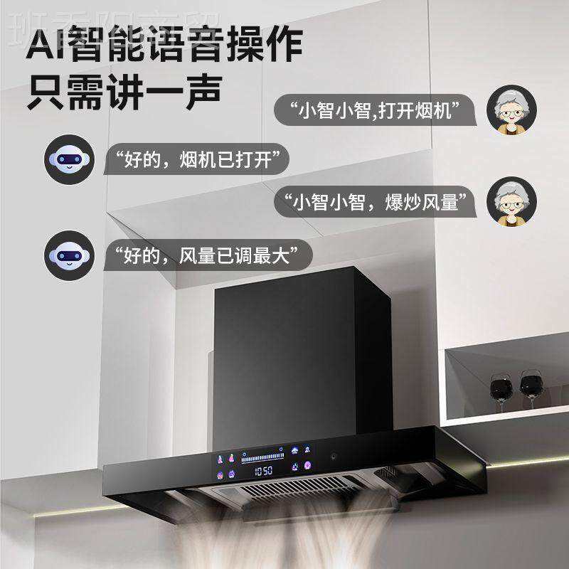 新飞顶烟吸吸式油机大力电机家用自清洗音油烟机厨房语控KXR制油