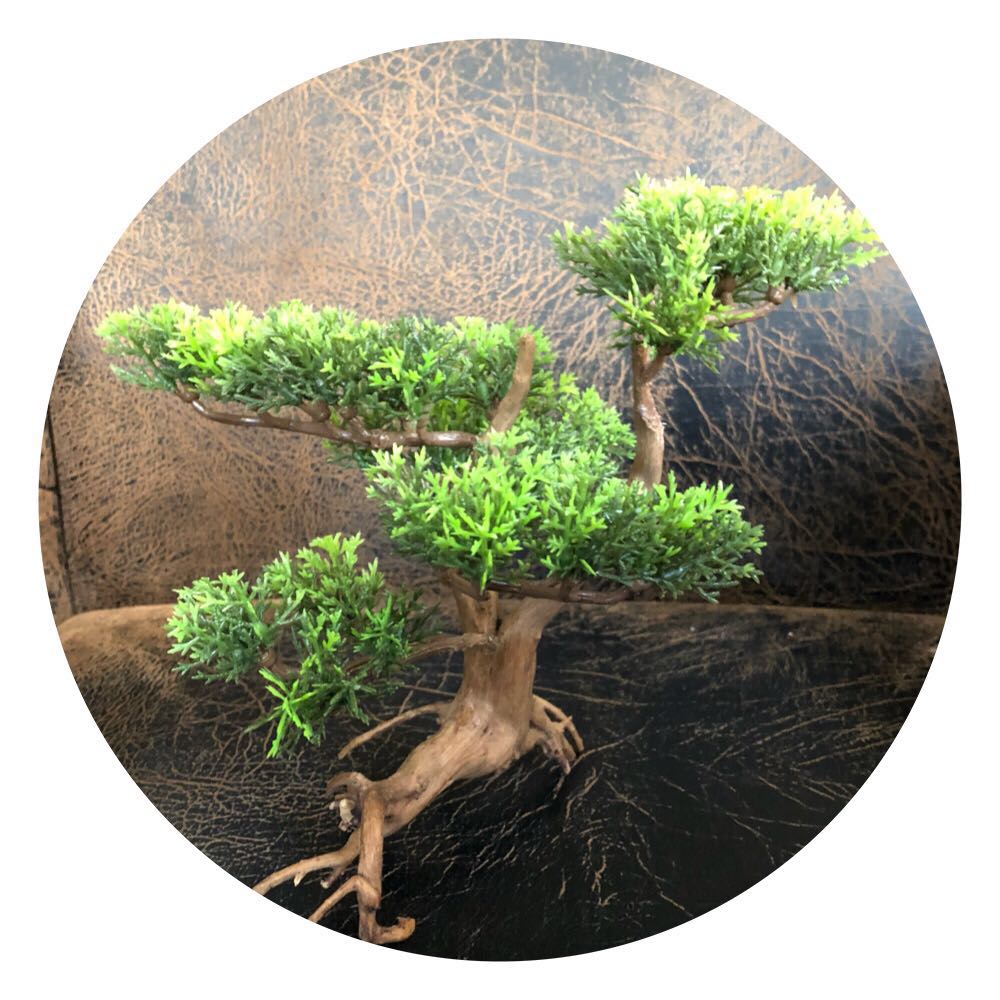 假松树仿真迎客松盆景 枯山水中式禅意  香道 茶道 会所玄关摆件