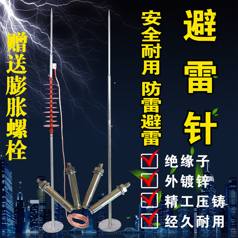 避雷针防雷器防雷击家用屋顶避雷设备避雷楼顶避雷神器接地镀锌