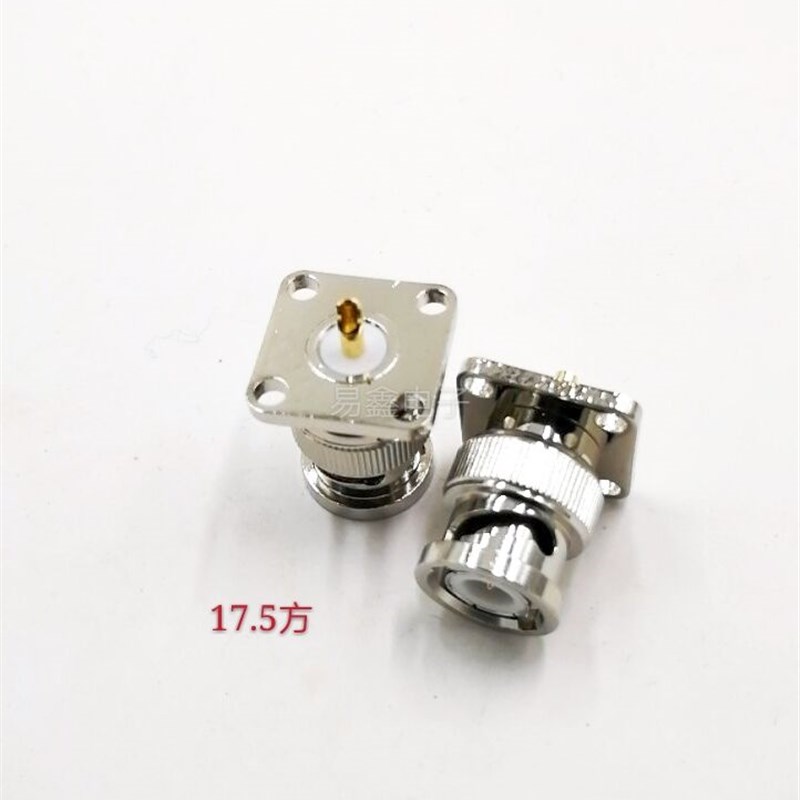 BNC公头JFQ9-JF方板公头法兰盘方板适配器转接头带焊接头 BNC-JF