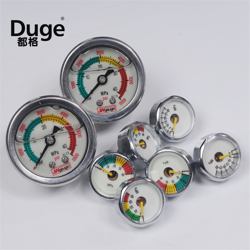 小表高压气筒压力表M10X1夜光压力表M8*1高压气泵40MPA气压表