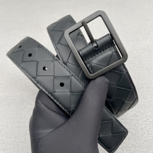 小牛皮编织皮带男真皮商务腰带头层牛皮腰带男款针扣皮带百搭正装