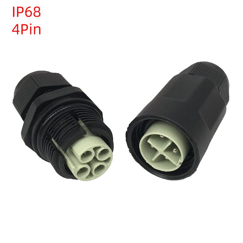 M20室外LED照明灯具电源线公母插头 四芯防水连接器 IP68防水接头