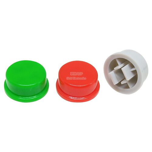 A24圆形按键帽 红/黄/白/蓝/绿/黑色12*12*7.3轻触开关B3F-4055
