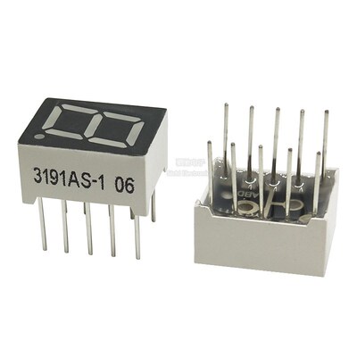0.39英寸 1位数码管 高亮红色 共阴3191AS/AH 共阳3911BS/BH