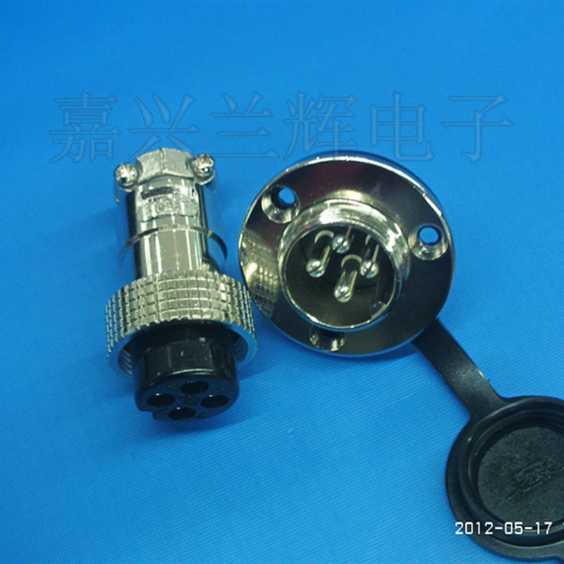 重强 航空插头 连接器 GX20 4A/4B(4芯)20M-4T DF20法兰盘 插座
