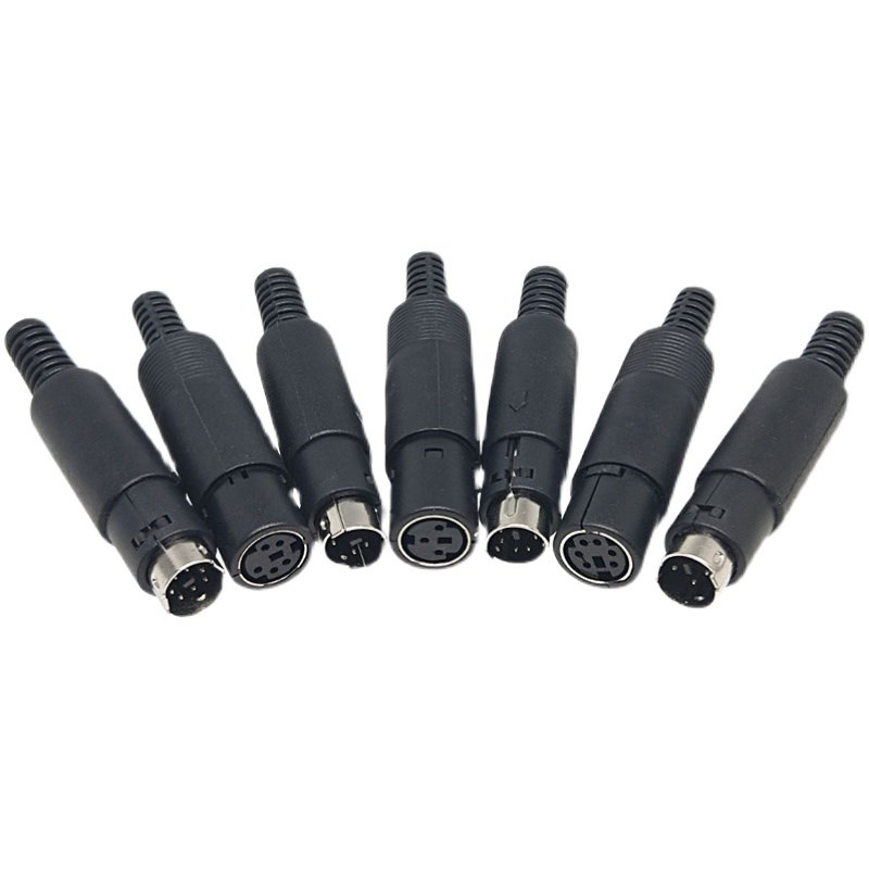 DIN//MD3/4/5/6/7/8芯针母座/公头插座S端子PLC键盘鼠标插头PS2-6