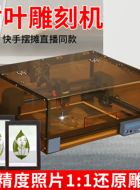 树叶激光雕刻机叶雕机树叶亚克力木块皮革卡纸镭射激光打印雕刻机