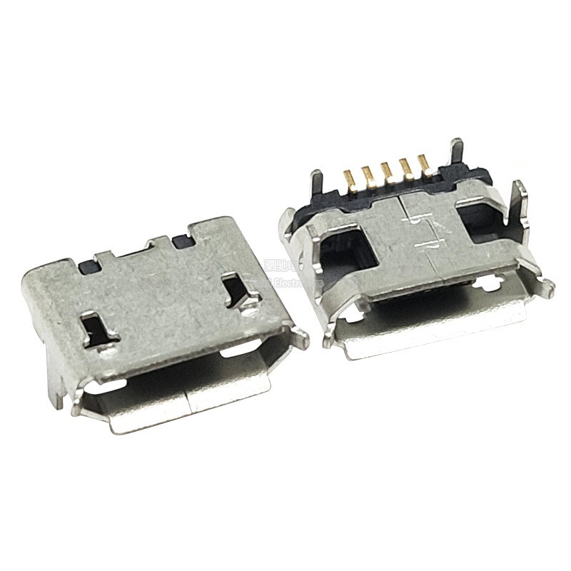 编带装 迈克牛角 micro usb 5pin 5针 四脚 插板 USB插座 USB母座