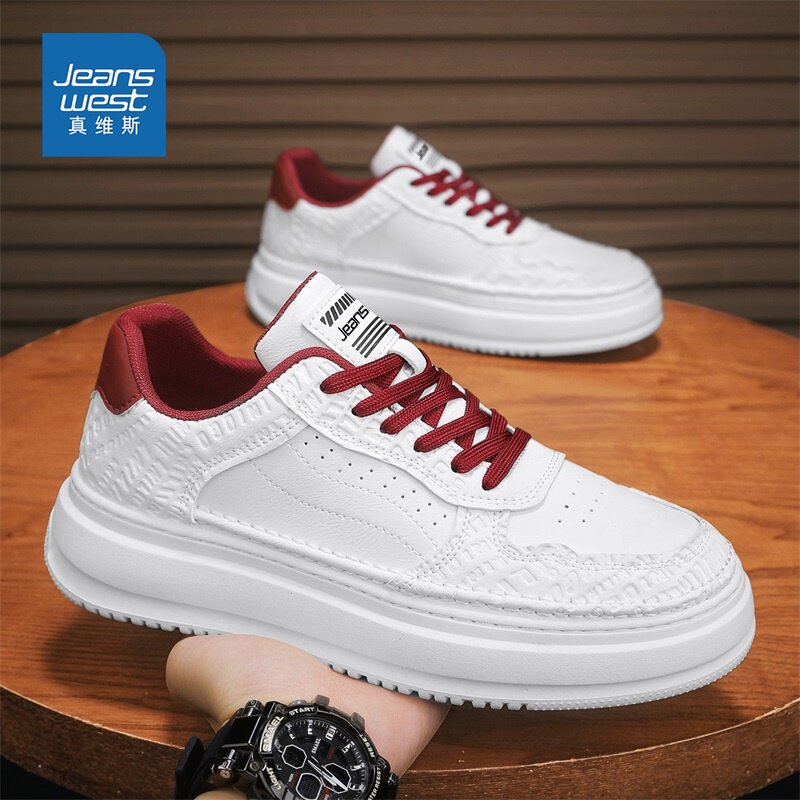 真维斯板鞋男款2026春季新款百搭厚底运动潮鞋男士小白鞋透气增高