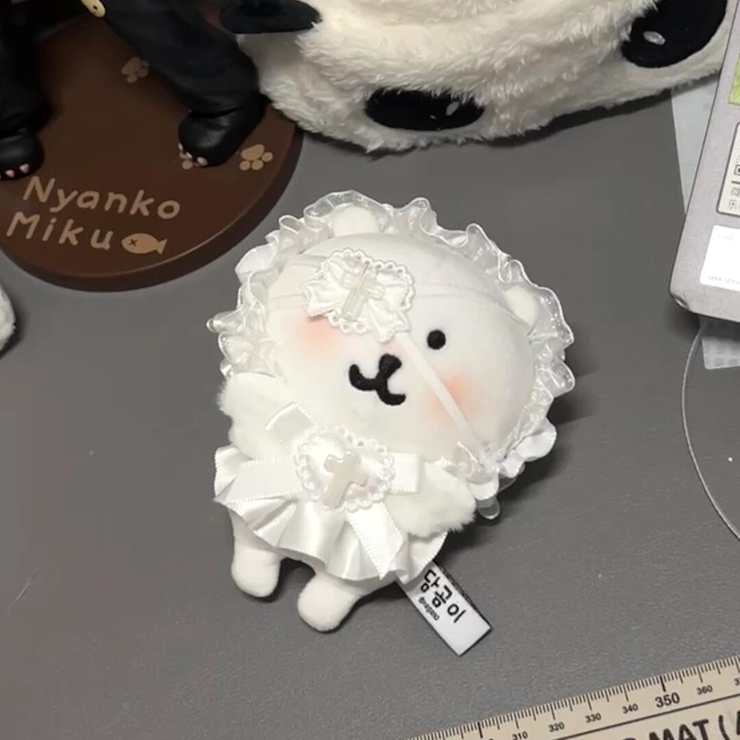 13cm自嘲熊娃衣婚纱10厘米棉花娃娃衣服服装配饰头套公仔可爱头饰