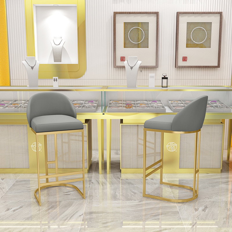 吧台高北欧椅子凳靠背椅家用简约接待柜台凳子前台珠宝店眼镜店